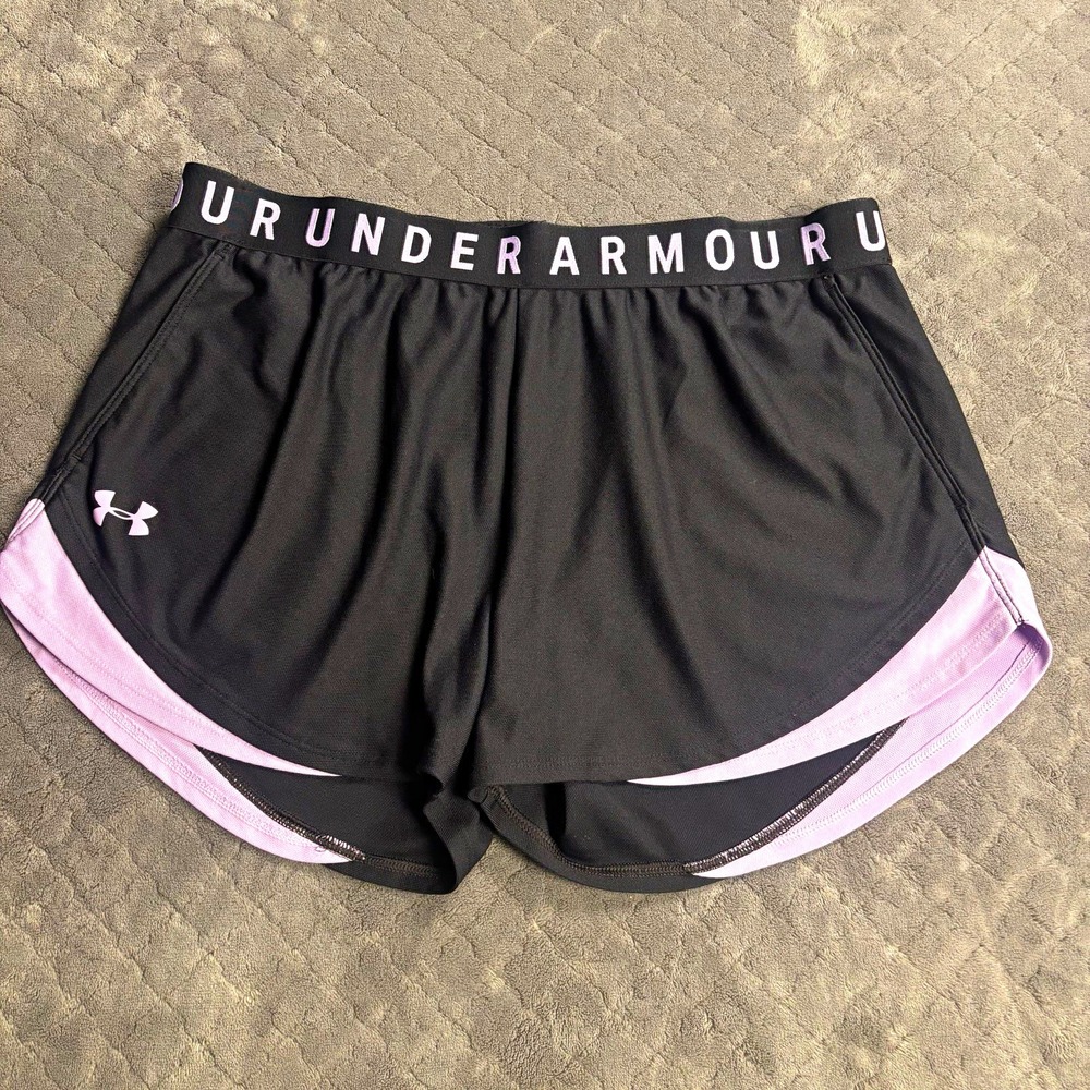 Under Armour HeatGear Loose Fit Shorts Women's Large Black Purple